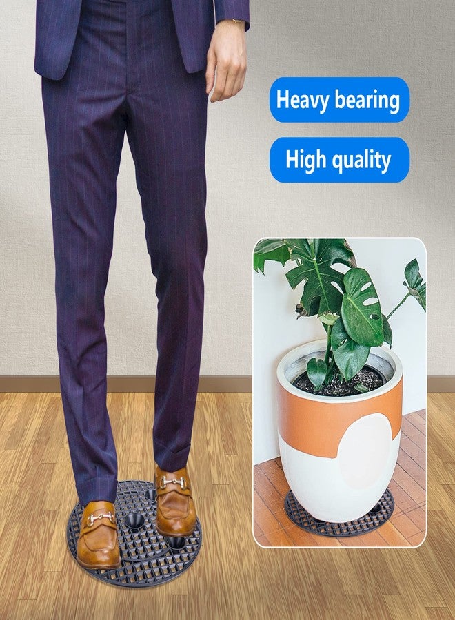 LFUTARI 4PCS Plant Level Pot Elevator, Plant Stands, 12inch Plant Pot Saucer for Prevent Rot and Damage on Patio & Deck (30cm-4pcs, Black) - Image 4